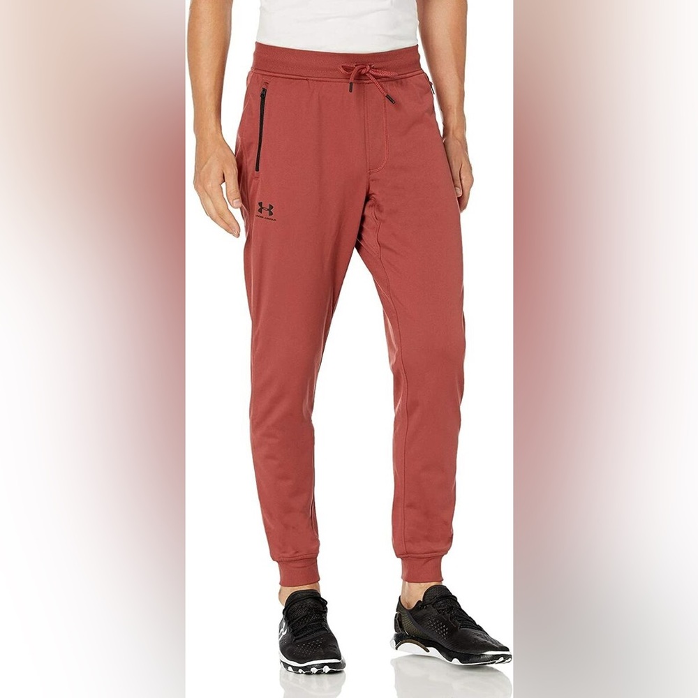 Under Armour Men's Sportstyle Tricot Joggers Cinna Red Size Small